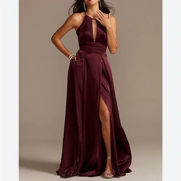 NWT Galina Signature Elegant Burgundy Evening Gown - Picture 1 of 5